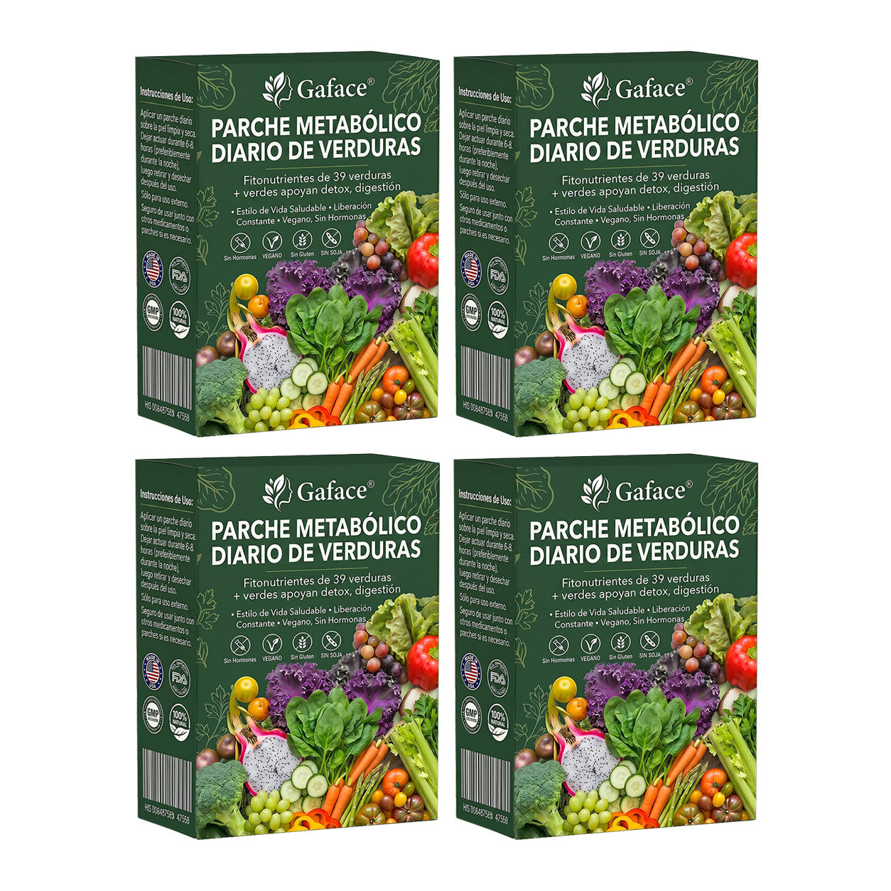 𝐆𝐚𝐟𝐚𝐜𝐞® 𝐃𝐚𝐢𝐥𝐲 𝐕𝐞𝐠𝐞𝐭𝐚𝐛𝐥𝐞 𝐌𝐞𝐭𝐚𝐛𝐨𝐥𝐢𝐜 𝐏𝐚𝐭𝐜𝐡 𝐮𝐬𝐞𝐬 𝐨𝐫𝐠𝐚𝐧𝐢𝐜 𝐯𝐞𝐠𝐞𝐭𝐚𝐛𝐥𝐞 𝐞𝐱𝐭𝐫𝐚𝐜𝐭𝐬 𝐚𝐧𝐝 𝐩𝐡𝐲𝐭𝐨𝐧𝐮𝐭𝐫𝐢𝐞𝐧𝐭𝐬 𝐟𝐫𝐨𝐦 𝟑𝟗 𝐯𝐞𝐠𝐞𝐭𝐚𝐛𝐥𝐞𝐬 + 𝐠𝐫𝐞𝐞𝐧𝐬 𝐭𝐨 𝐬𝐮𝐩𝐩𝐨𝐫𝐭 𝐝𝐞𝐭𝐨𝐱, 𝐝𝐢𝐠𝐞𝐬𝐭𝐢𝐨𝐧 & 𝐦𝐞𝐭𝐚𝐛𝐨𝐥𝐢𝐜 𝐫𝐞𝐬𝐞𝐭, 𝐚𝐧𝐝 𝐛𝐨𝐨𝐬𝐭 𝐞𝐧𝐞𝐫𝐠𝐲 𝐟𝐨𝐫 𝐚𝐥𝐥-𝐝𝐚𝐲 𝐰𝐞𝐥𝐥𝐧𝐞𝐬𝐬.